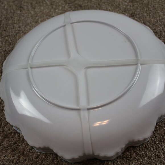 Soho Loft Blue Pink Flower Floral Scallop Melamine 11" Dinner Plate Set of 4 NWT - Picture 7 of 7